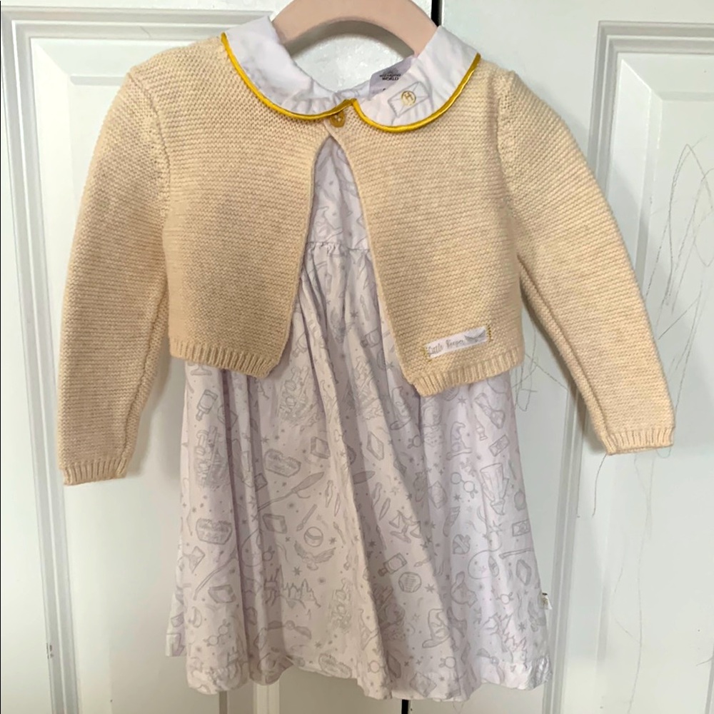 Harry Potter Cotton Baby Dress with Cardigan